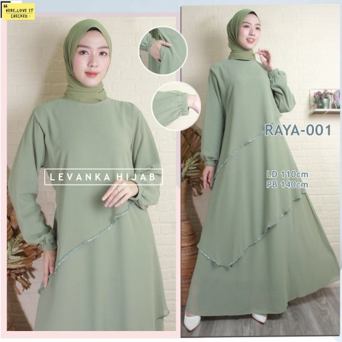 Raya-001 Gamis Raya Bahan Cerutty Babydoll